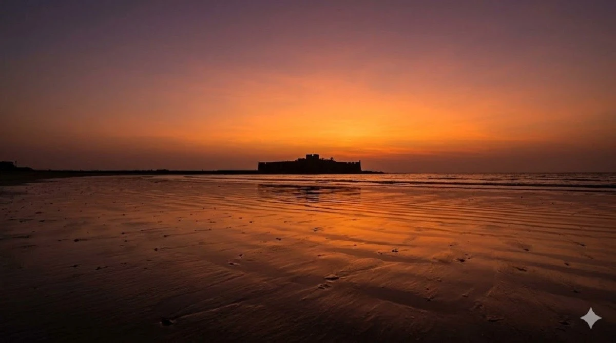 Sunset view at Alibaug Beach