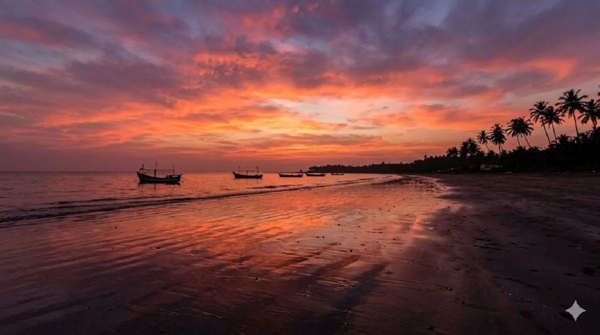 Sunset view at Nagaon Beach Alibaug Maharashtra