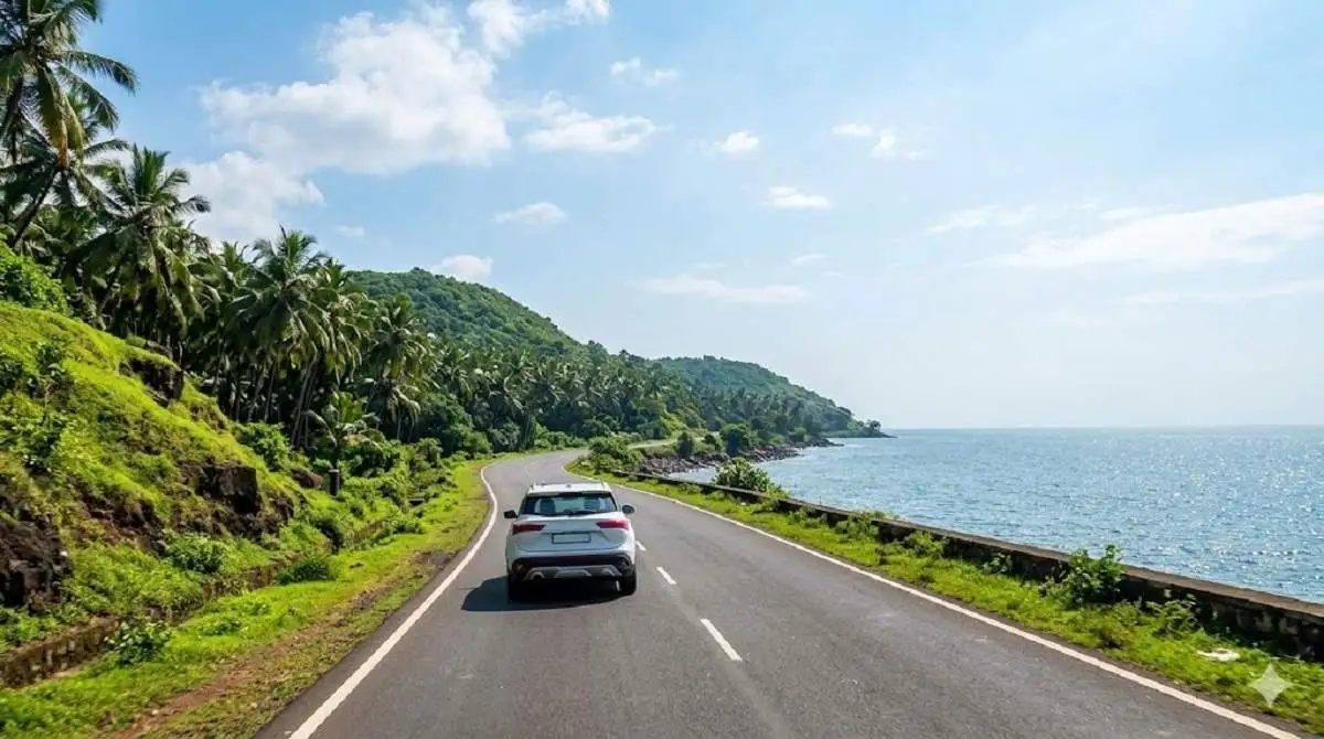 Road and transport access route toward Alibaug